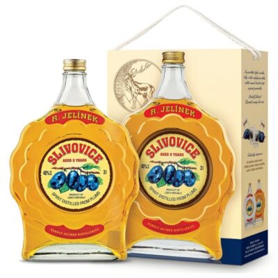 Slivovica Zlatá 3YO budík R. Jelínek darčekové balenie 3 l