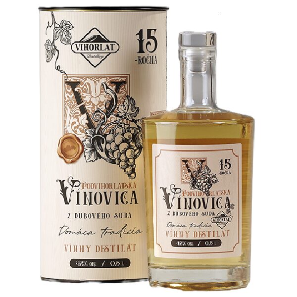 Vínovica z dubového suda 15 ročná v darčekovom balení 0.5 l