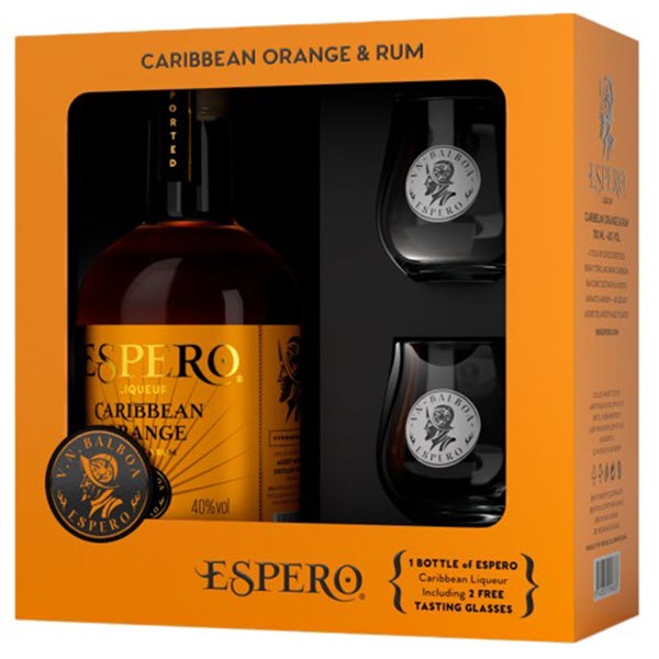 Espero Carribean Orange Rum darčekový set s pohárom 0.7 l